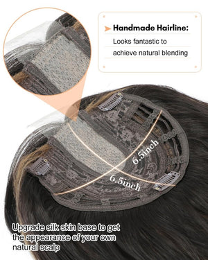 20Inch Wavy Hair Topper for Women Add Volume&Cover Thinning Hair with Natural Looking Hair Piece - Wigtrends