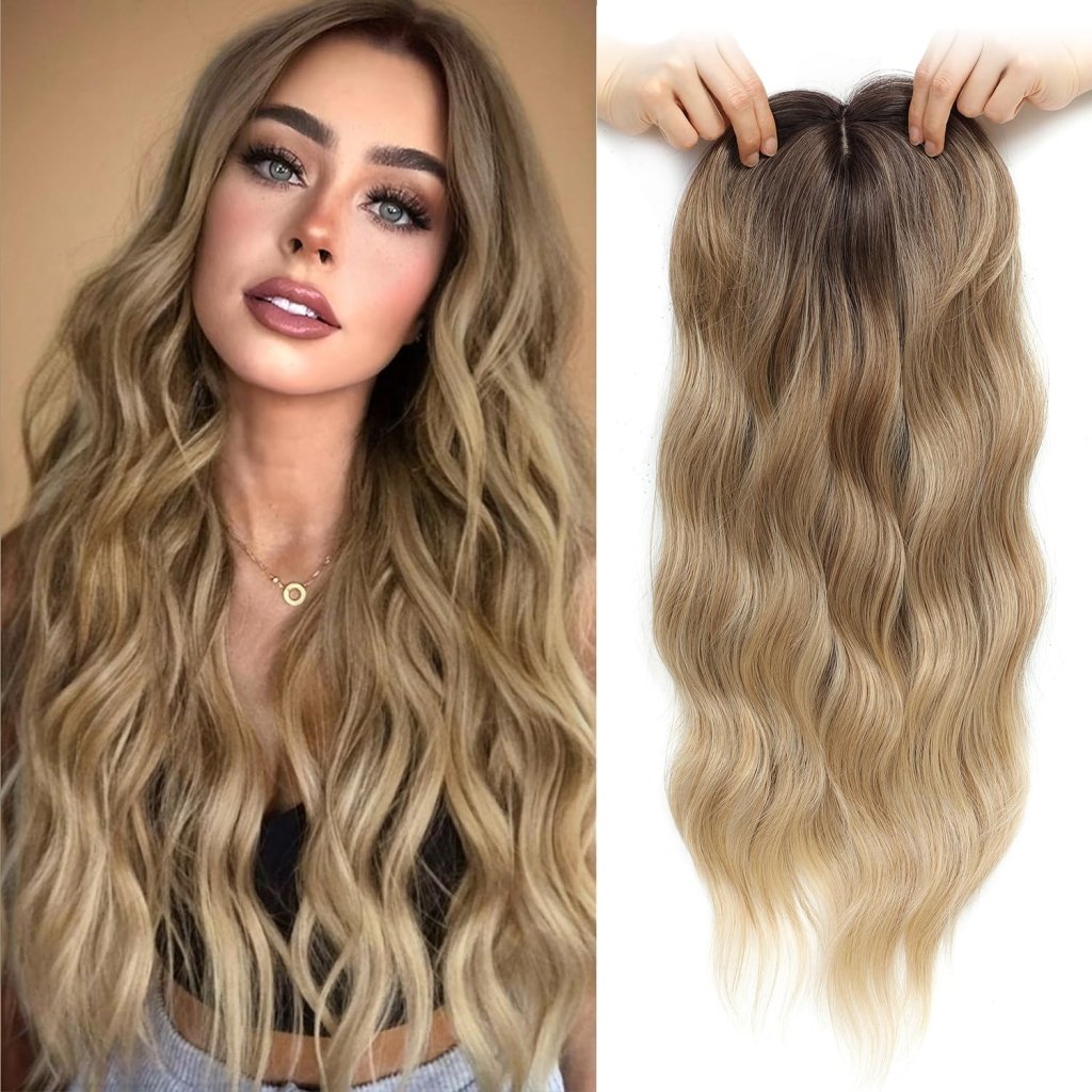 20Inch Wavy Hair Topper for Women Add Volume&Cover Thinning Hair with Natural Looking Hair Piece - Wigtrends