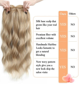 20Inch Wavy Hair Topper for Women Add Volume&Cover Thinning Hair with Natural Looking Hair Piece - Wigtrends