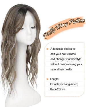 20Inch Wavy Hair Topper for Women Add Volume&Cover Thinning Hair with Natural Looking Hair Piece - Wigtrends