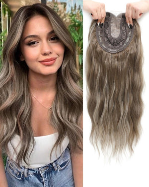 20Inch Wavy Hair Topper for Women Add Volume&Cover Thinning Hair with Natural Looking Hair Piece - Wigtrends