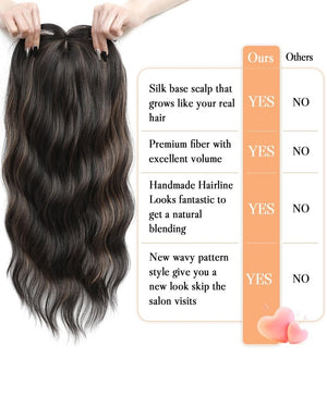 20Inch Wavy Hair Topper for Women Add Volume&Cover Thinning Hair with Natural Looking Hair Piece - Wigtrends