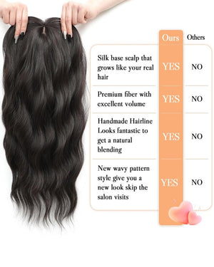 20Inch Wavy Hair Topper for Women Add Volume&Cover Thinning Hair with Natural Looking Hair Piece - Wigtrends