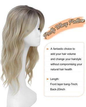 20Inch Wavy Hair Topper for Women Add Volume&Cover Thinning Hair with Natural Looking Hair Piece - Wigtrends