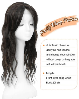 20Inch Wavy Hair Topper for Women Add Volume&Cover Thinning Hair with Natural Looking Hair Piece - Wigtrends