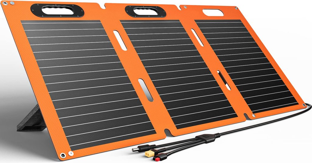 3 - in - 1 Output Cords Solar Panel Charger with Adjustable Foot Pedal for Homes, Camping - Wigtrends