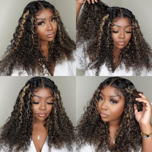 32inch Balayage Highlight Hair 13x4 Transparent Lace Front Human Hair Wigs Pre Plucked Honey Blonde Brown Wigs With Baby Hair - Wigtrends