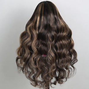32inch Balayage Highlight Hair 13x4 Transparent Lace Front Human Hair Wigs Pre Plucked Honey Blonde Brown Wigs With Baby Hair - Wigtrends