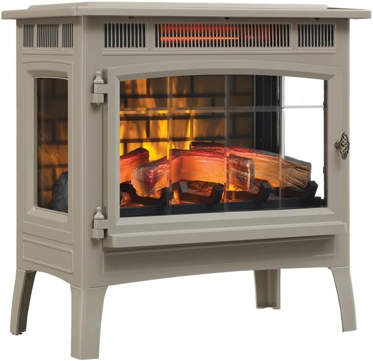 duraflame Freestanding Electric Fireplace Stove Heater with 3D Flame Effect for 1,000 Sq. Ft, Bronze