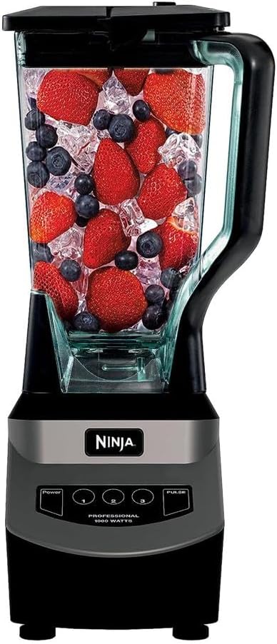 Ninja BL660 Professional Compact Smoothie & Food Processing Blender, 1100-Watts, 3 Functions -for Frozen Drinks, Smoothies, Sauces, & More, 72-oz.* Pitcher, (2) 16-oz. To-Go Cups & Spout Lids, Gray
