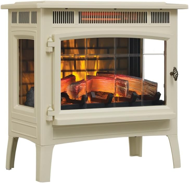 duraflame Freestanding Electric Fireplace Stove Heater with 3D Flame Effect for 1,000 Sq. Ft, Bronze