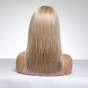 Auburn Red Wigs with Bangs, Copper Red Wigs for Women, Shoulder Length Synthetic Hair Red Full Wig, Middle Length Straight Hair Wig, 20 inch - Wigtrends