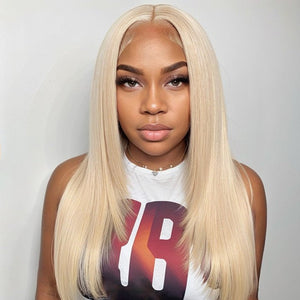 #613 Blonde HD Transparent Layered Lace Wig Butterfly Haircut Human Hair Wigs - Wigtrends