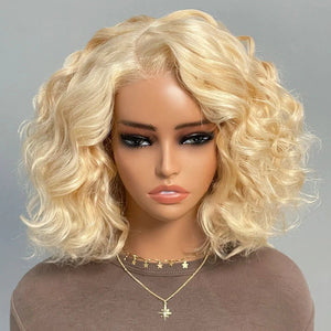 613 Blonde Short Cut Bob Wigs Loose Body Wave Human Hair - Wigtrends