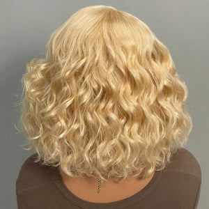 613 Blonde Short Cut Bob Wigs Loose Body Wave Human Hair - Wigtrends