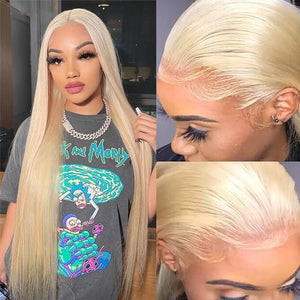 613 Hair Straight HD Lace Front Wig Blonde Human Hair Wigs - Wigtrends