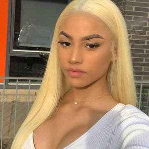 613 Hair Straight HD Lace Front Wig Blonde Human Hair Wigs - Wigtrends