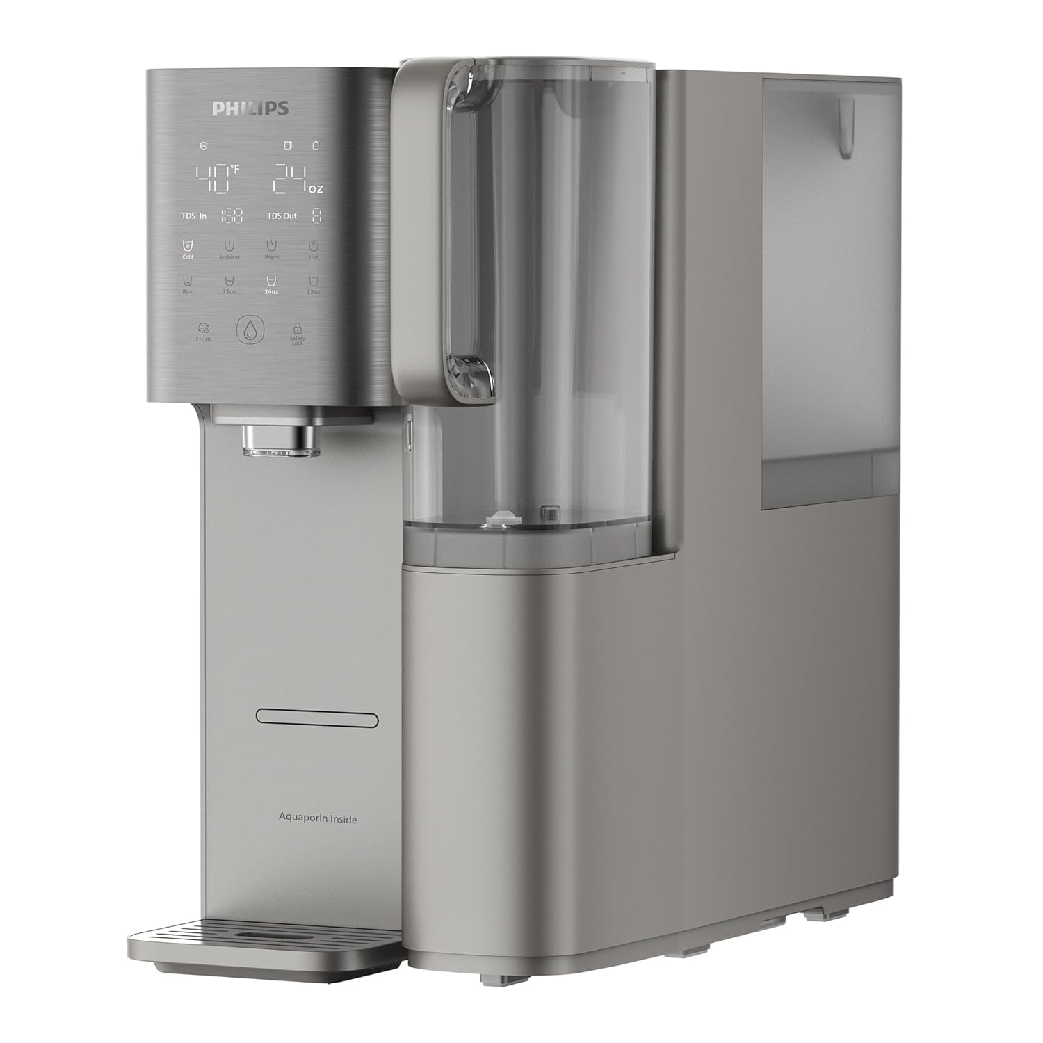 Reverse Osmosis Water Filter Countertop, PHILIPS Compact 5-in-1 RO Water Filtration System Purifier Dispenser with Aquaporin Technology Tested by NASA, NSF/ANSI 372 Certified, Reduce TDS