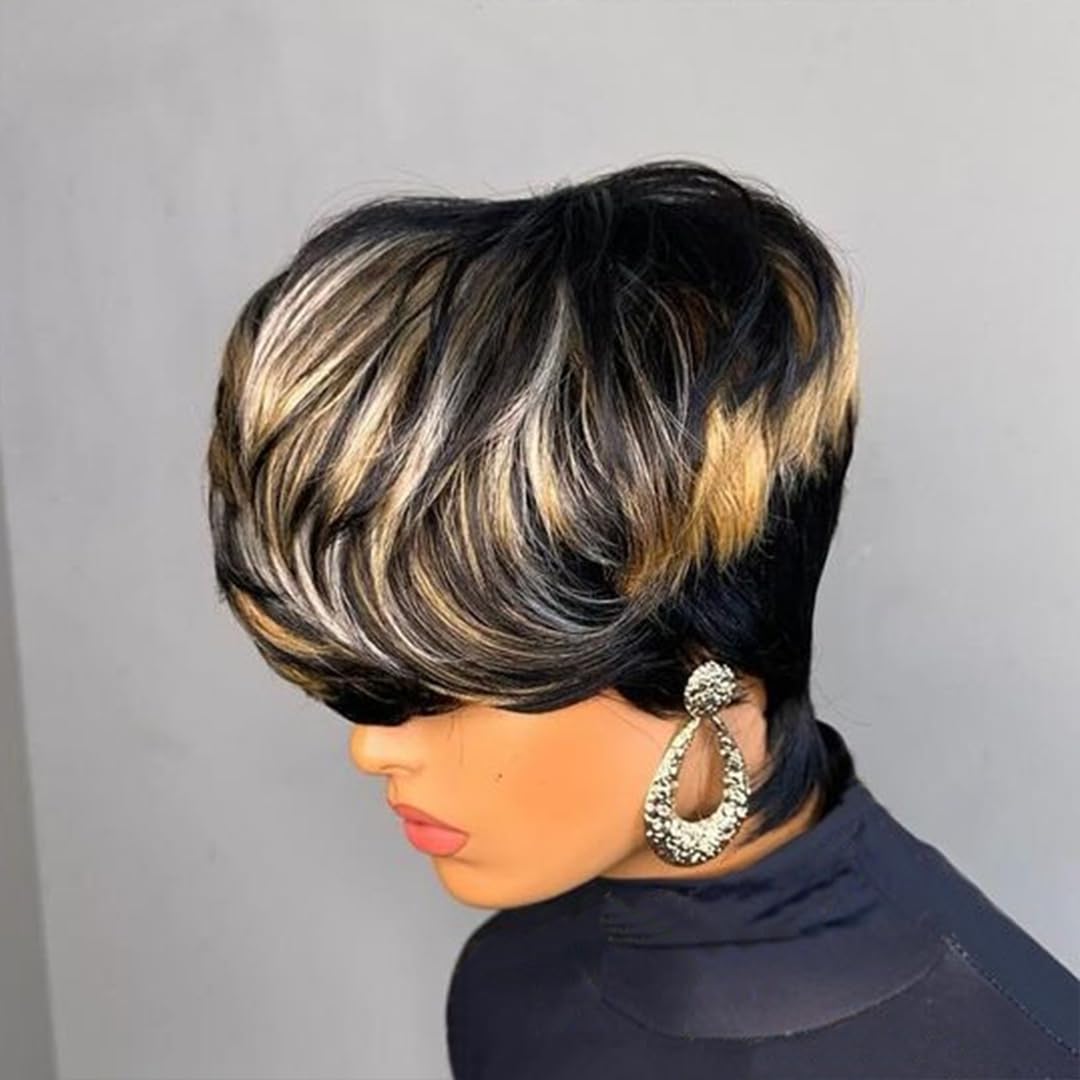 Pixie Cut Wigs for Black Women Human Hair Trend Colored Wigs Short Layered Pixie Wigs - Wigtrends