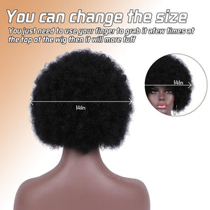 Short Curly Wigs for Black Women Synthetic Hair Heat Resistant Fluffy Natura Wigs for African American Women (Black) - Wigtrends