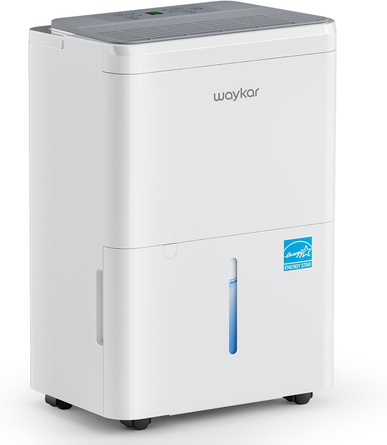 Waykar 150 Pint Energy Star Dehumidifier with Pump for Large Rooms up to 7,000 Sq. Ft. for Home, Basement, Commercial, Industrial, with Drain Hose & Tank, Auto Defrost, Quiet, Smart Auto Comfort Mode