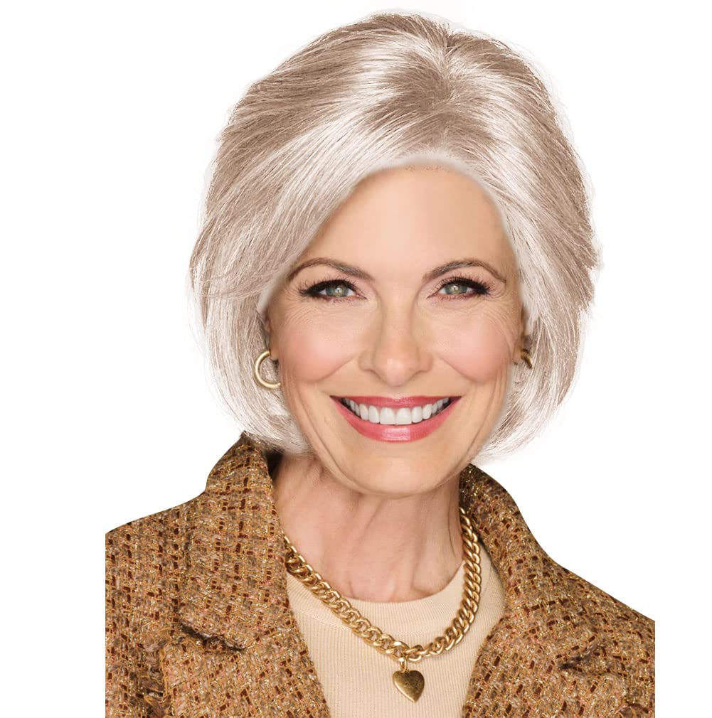 Bend The Rules Chin Length Boy Cut Wig Average Cap GL56-60 Sugared Silver Synthetic Hair