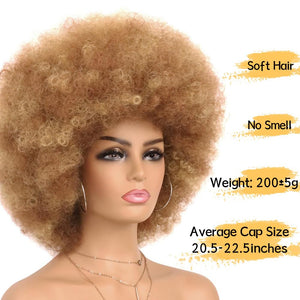 70s Dark Grey Afro Curly Wigs Synthetic Hair - Wigtrends