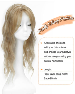 20Inch Wavy Hair Topper for Women Add Volume&Cover Thinning Hair with Natural Looking Hair Piece - Wigtrends