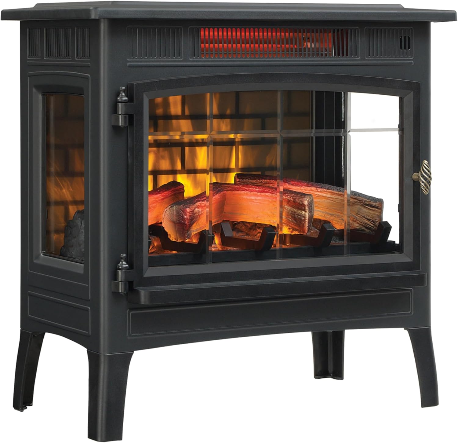 duraflame Freestanding Electric Fireplace Stove Heater with 3D Flame Effect for 1,000 Sq. Ft, Bronze