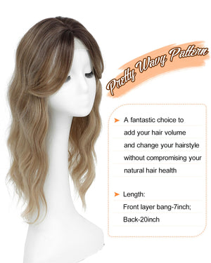 20Inch Wavy Hair Topper for Women Add Volume&Cover Thinning Hair with Natural Looking Hair Piece - Wigtrends