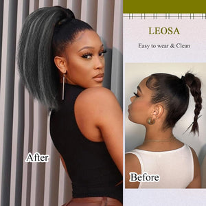 Salt and Pepper Drawstring Ponytail Gray wigs Hair Extensions - Wigtrends