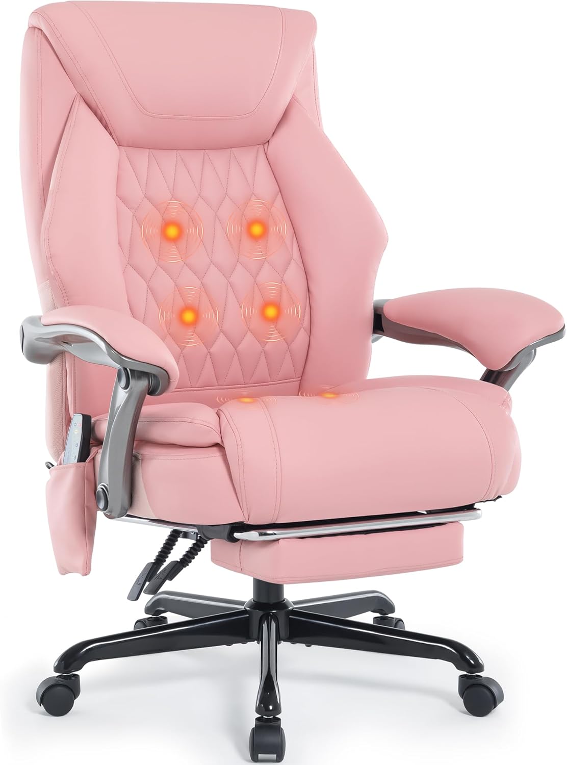 Massage Office Chair with Heating Function & Footrest, 6-Point Vibration, Ergonomic Executive Reclining Desk Chair with Padded Seat for Relaxation, Comfort & Stress Relief