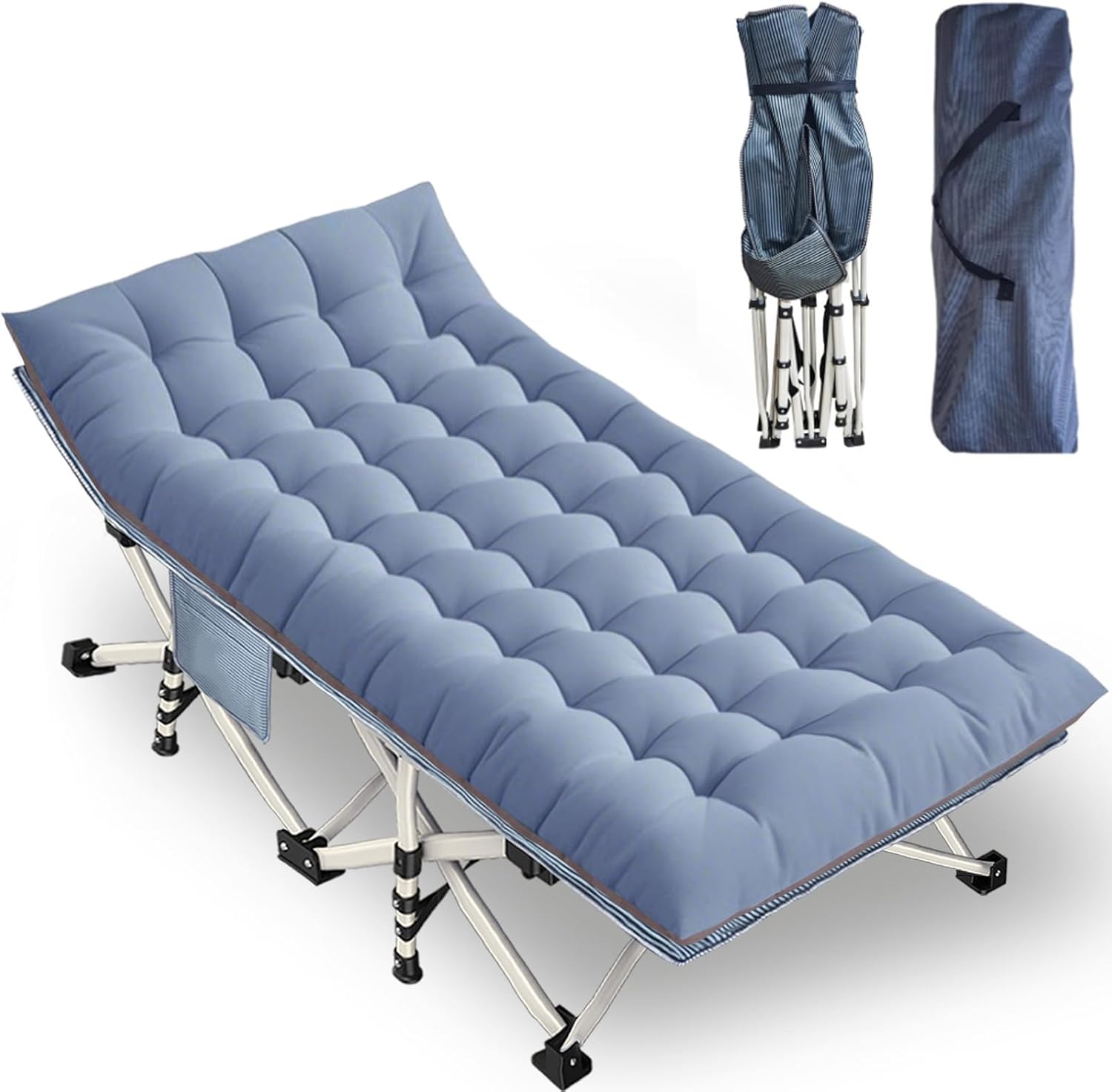 2 Pack Camping Cot with Mattress Comfortable Sleeping Cot Camping Cots for Adults 2 Person Folding Cot Heavy Duty Cots for Sleeping with Carry Bag Outdoor Indoor Home Vacation