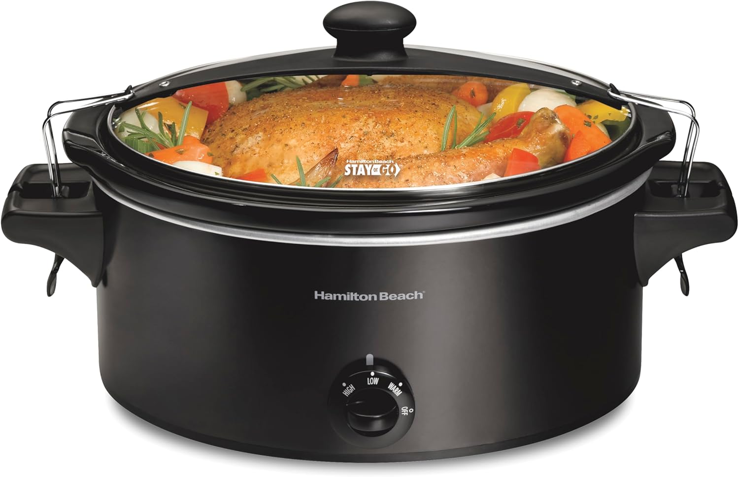 Hamilton Beach Slow Cooker, Extra Large 10 Quart, Stay or Go Portable With Lid Lock, Dishwasher Safe Crock, Black (33195)