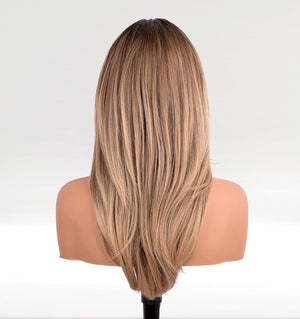 Auburn Red Wigs with Bangs, Copper Red Wigs for Women, Shoulder Length Synthetic Hair Red Full Wig, Middle Length Straight Hair Wig, 20 inch - Wigtrends