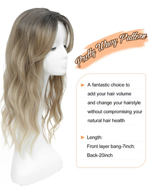 20Inch Wavy Hair Topper for Women Add Volume&Cover Thinning Hair with Natural Looking Hair Piece - Wigtrends