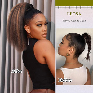 Salt and Pepper Drawstring Ponytail Gray wigs Hair Extensions - Wigtrends