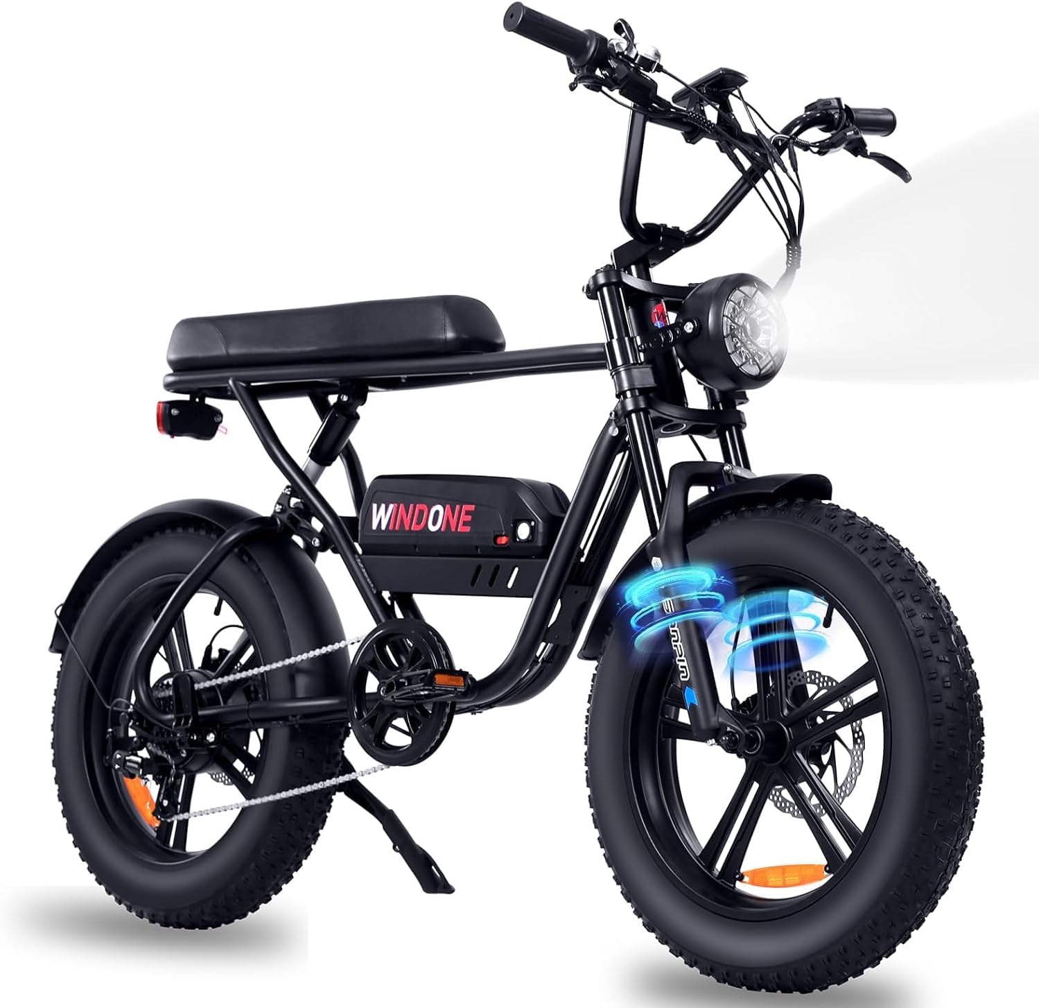 E2/K20 Electric Bike for Adults, 48V 13Ah/15Ah Battery, Up to 28 MPH & 46.6/60 Miles (PAS), 750/1000W Peak Ebike with All-Terrain 20"/26'' Fat Tires, UL Certified, Moped E-Bike