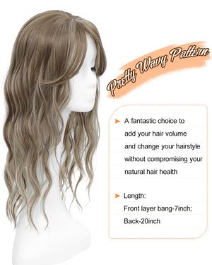 20Inch Wavy Hair Topper for Women Add Volume&Cover Thinning Hair with Natural Looking Hair Piece - Wigtrends