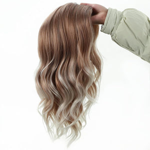 Grey Wigs for White Women Medium Length Layered Silver Gray Wavy Wig Salt and Pepper Wigs for Women - Wigtrends