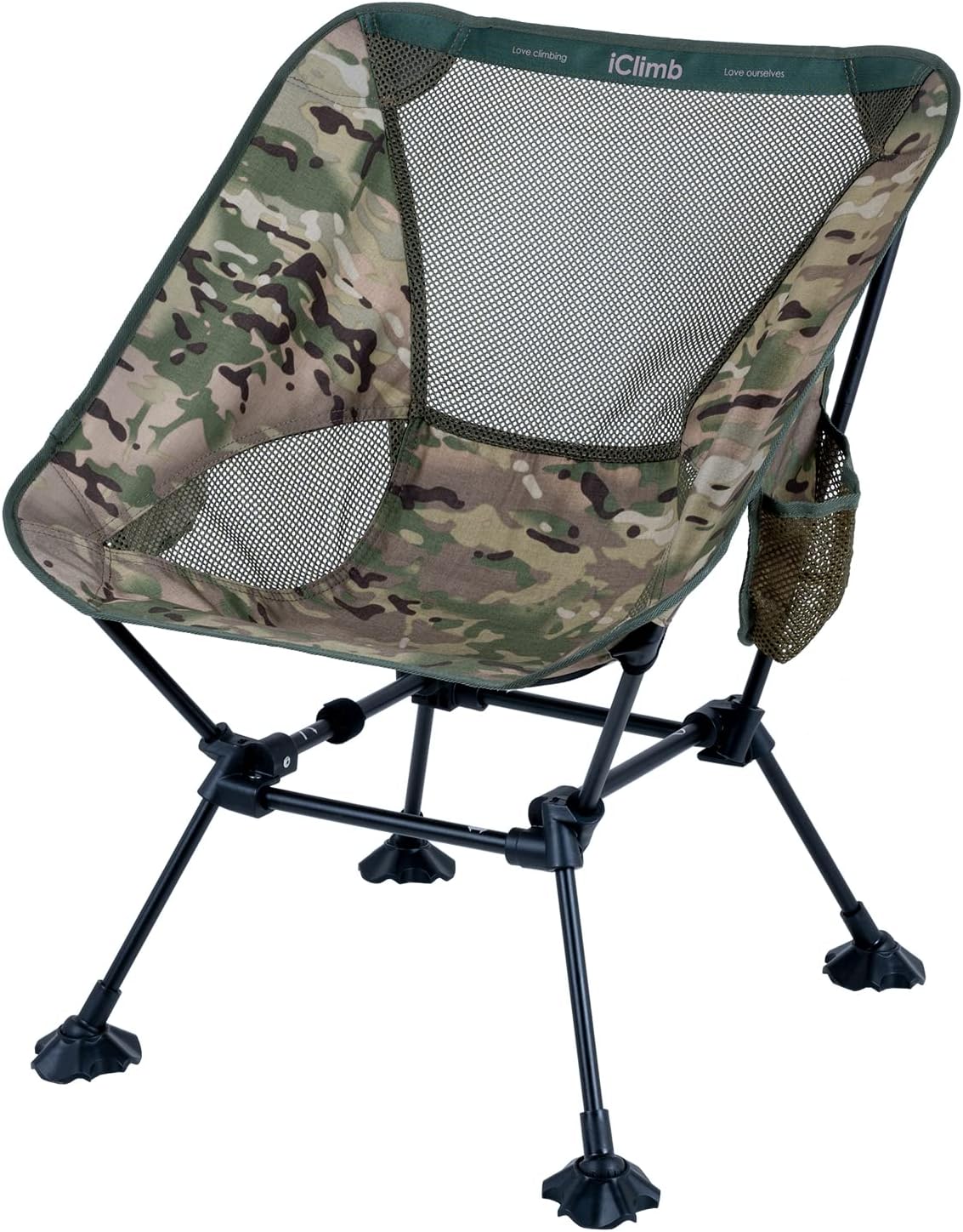 iClimb Ultralight Compact Camping Folding Beach Chair with Anti-Sinking Large Feet