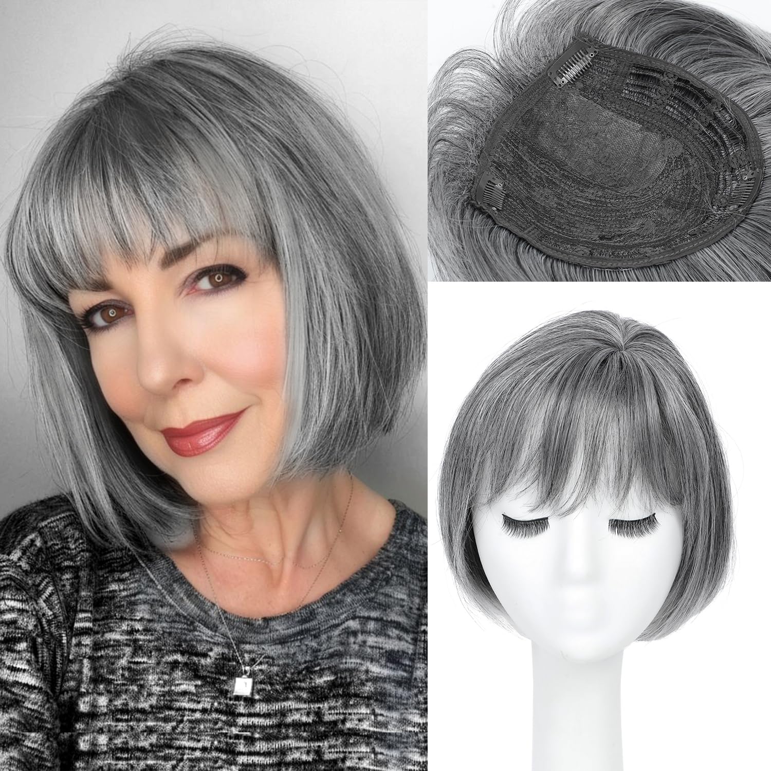 Hair toppers for Women Toppers Hair Pieces for Women Short Bob Wig Toppers for Thinning Hair