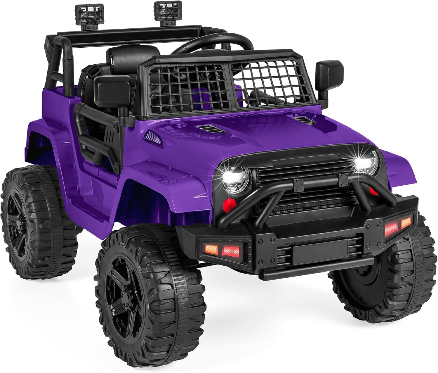 Best Choice Products 12V Kids Ride On Truck Car w/Parent Remote Control, Spring Suspension, LED Lights, AUX Port - Sand