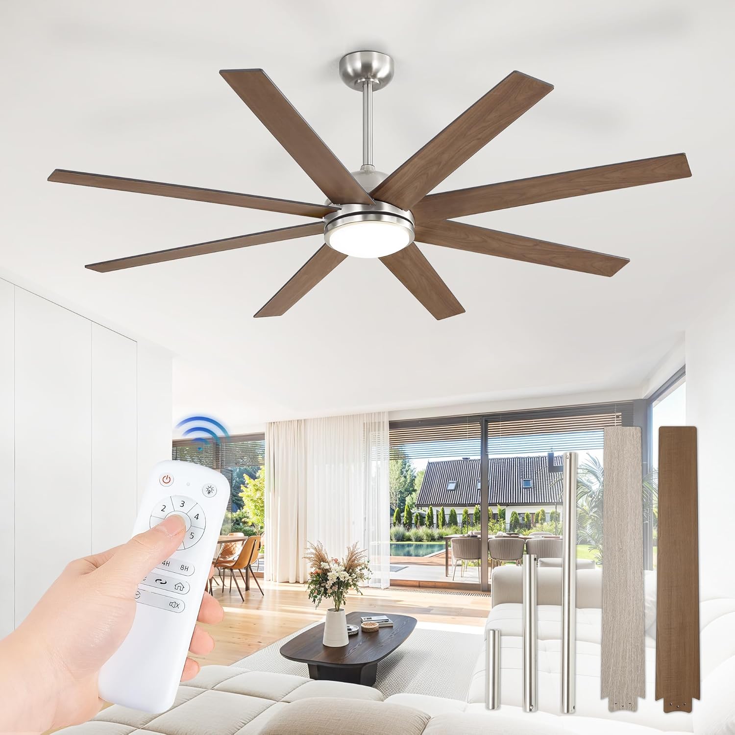 65 Inch Ceiling Fans Indoor/Outdoor 8 Blades