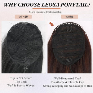 Salt and Pepper Drawstring Ponytail Gray wigs Hair Extensions - Wigtrends