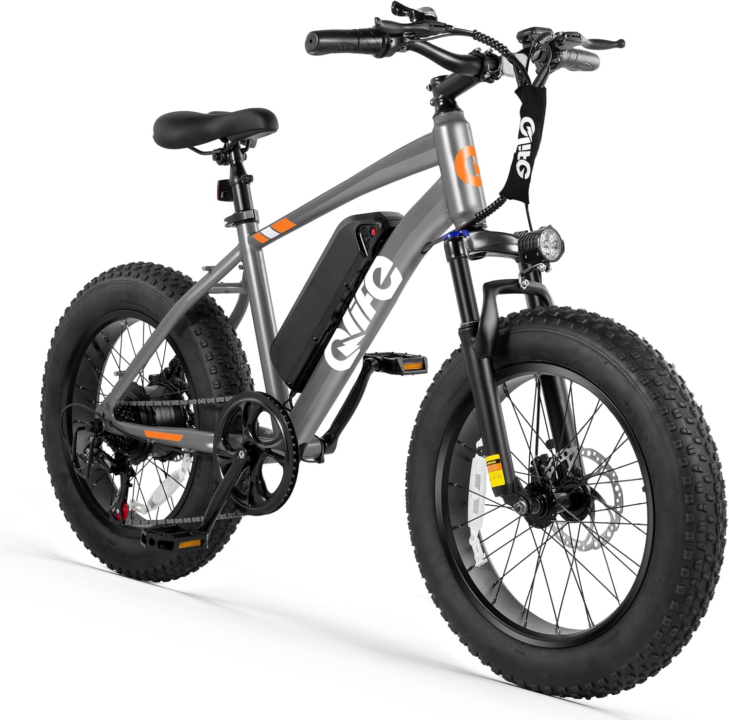 Qlife Racer Fat tire Electric Bike for Adults - 28MPH Mountain Ebike with Peak 1200W Brushless Motor, 499Wh Removable Battery, 20X4.0 Tire Step Over E-MTB with 7-Speed