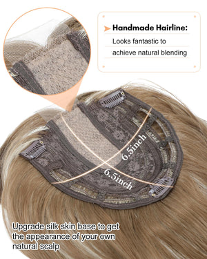 20Inch Wavy Hair Topper for Women Add Volume&Cover Thinning Hair with Natural Looking Hair Piece - Wigtrends