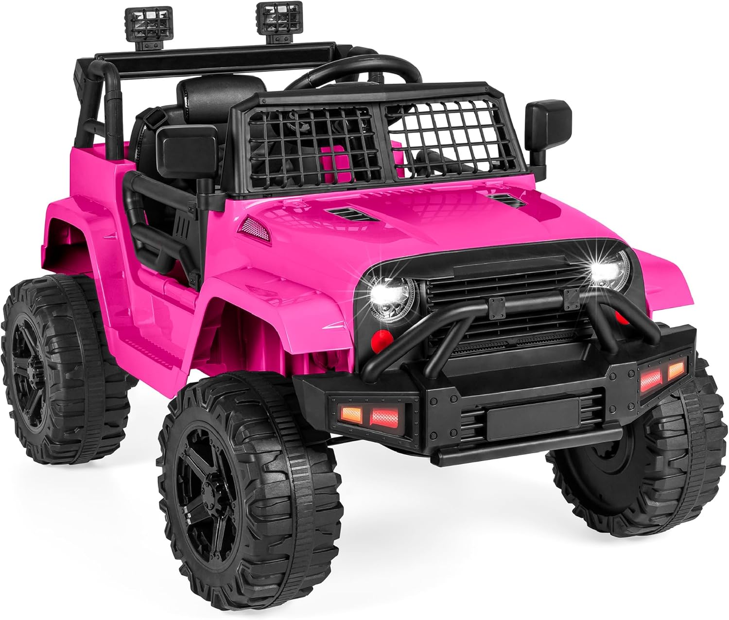 Best Choice Products 12V Kids Ride On Truck Car w/Parent Remote Control, Spring Suspension, LED Lights, AUX Port - Sand