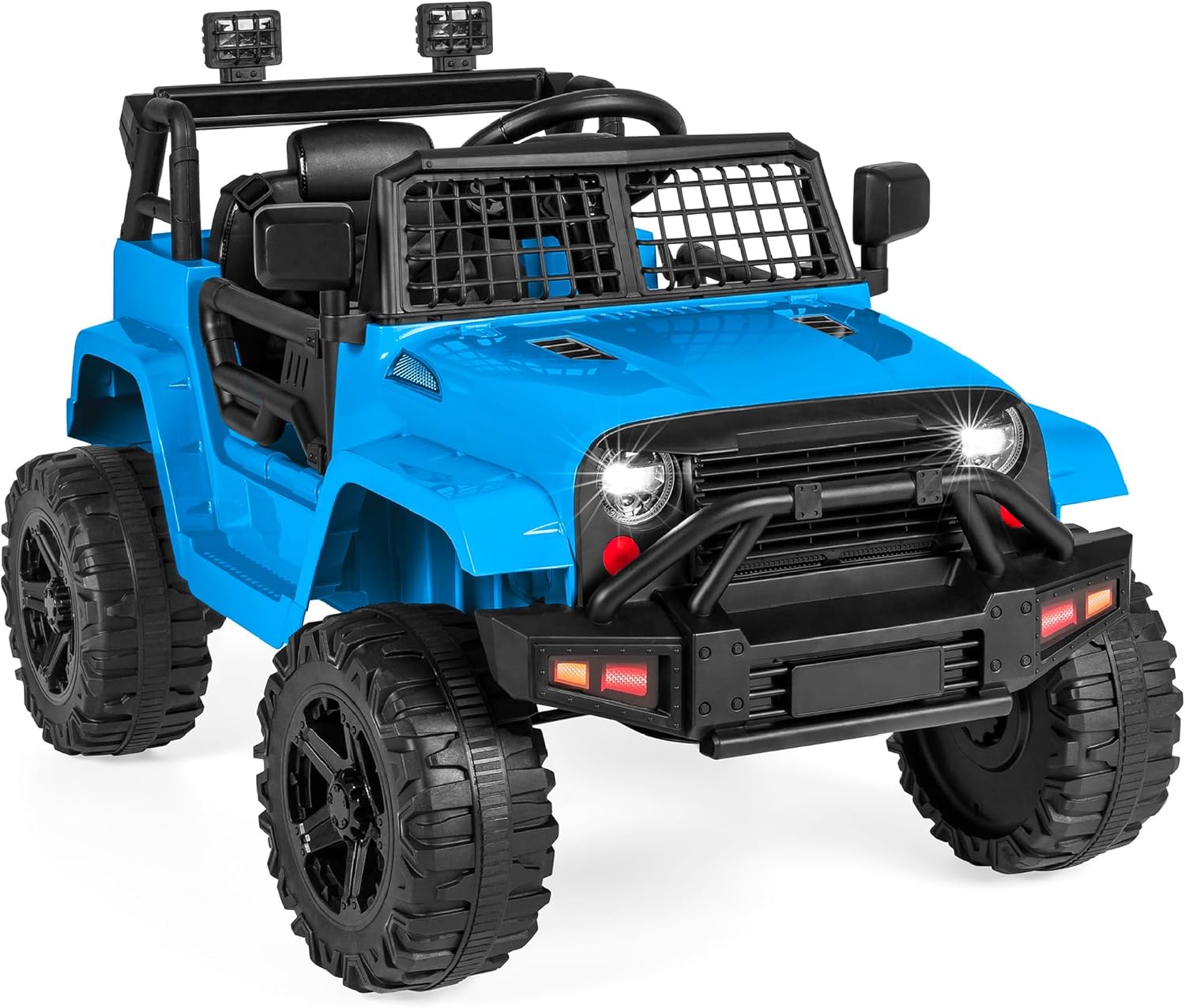 Best Choice Products 12V Kids Ride On Truck Car w/Parent Remote Control, Spring Suspension, LED Lights, AUX Port - Sand