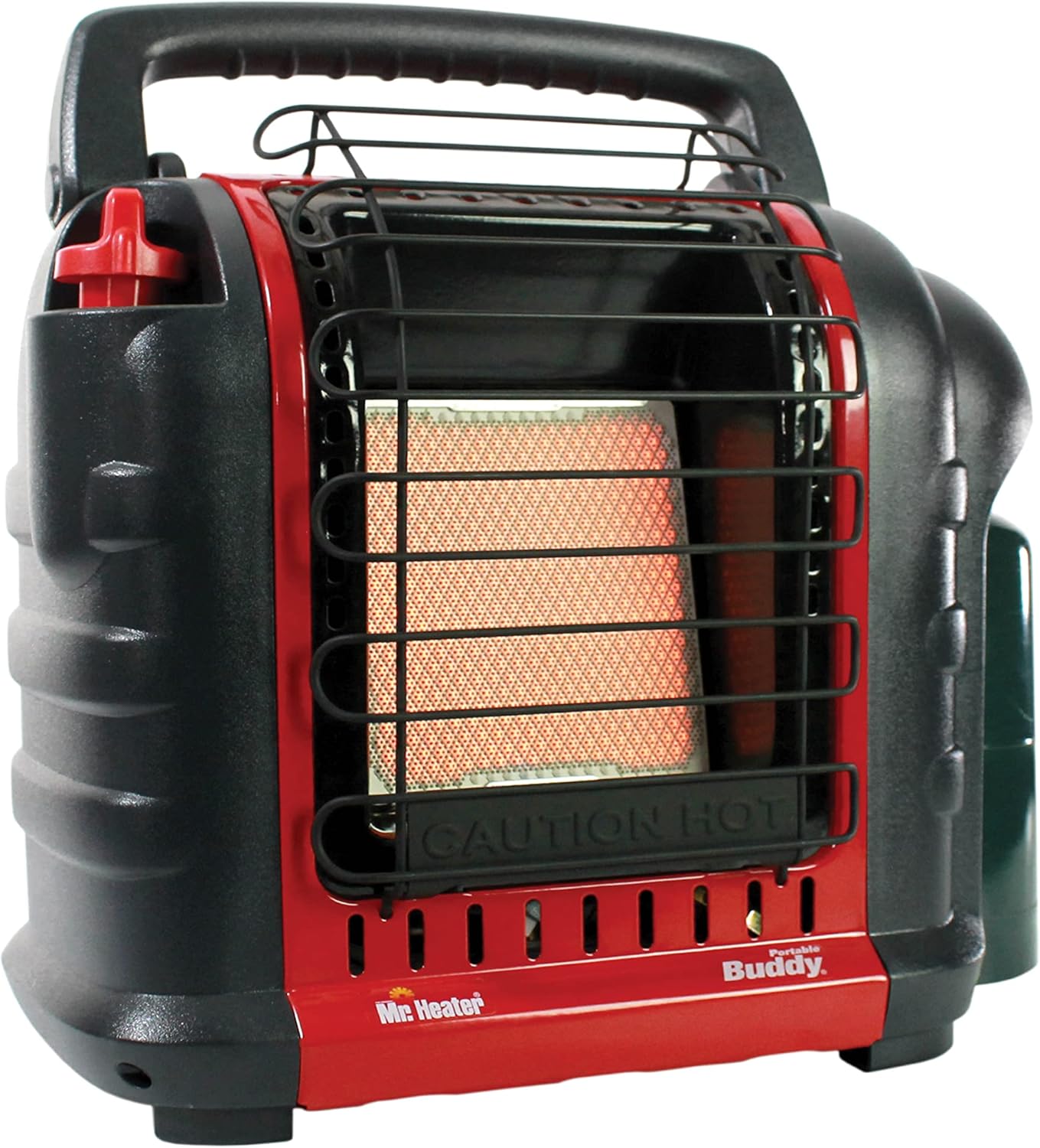 Mr. Heater Portable Buddy Heater MH9BX 4,000-9,000 BTU Indoor-Safe Propane Radiant Heater For Campers, Workshops, Job Sites, Patios & More - Red, Black